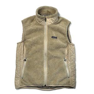 Patagonia Retro-X Vest Sherpa Fleece Outdoors Womens Large Oatmeal Zip